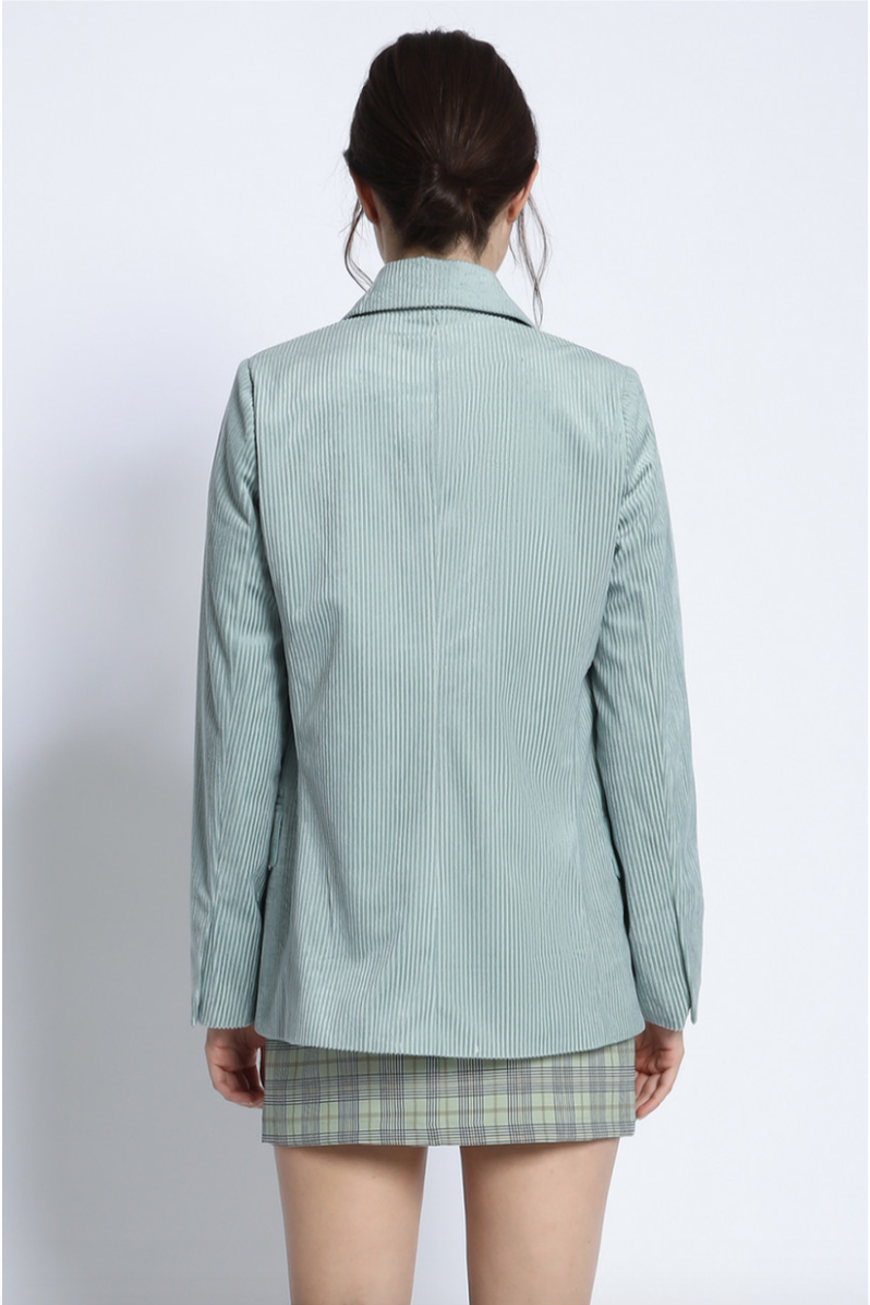 SAGE DOUBLE BREASTED CORD BLAZER