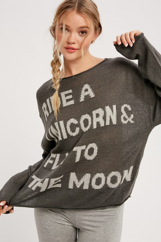 Ride A Unicorn Sweater Top