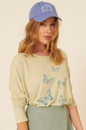 Vintage Style Butterfly Graphic Long Sleeve