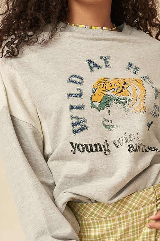 Wild Tiger Vintage Graphic Sweatshirt