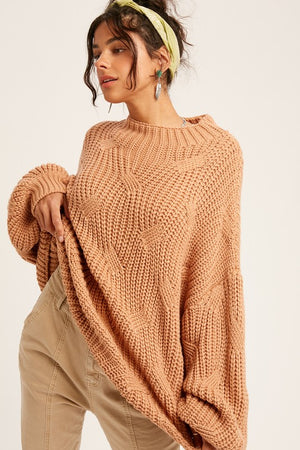 Loose Cable Knit Pullover Sweater