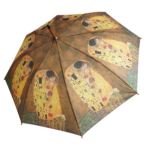 Klimt's The Kiss Wooden Stick Umbrella