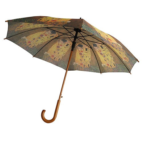 Klimt's The Kiss Wooden Stick Umbrella