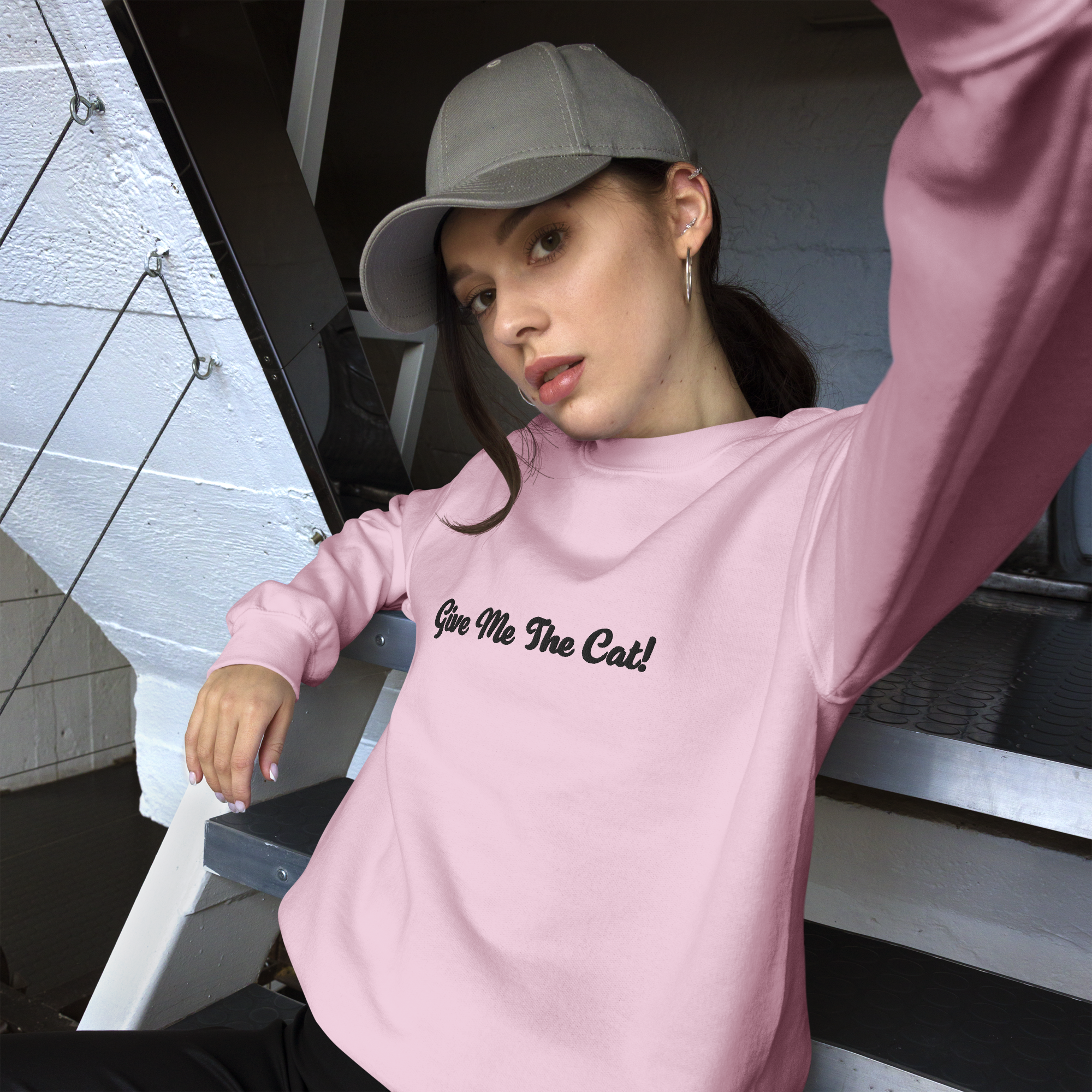 Give Me The Cat Sweatshirt pink